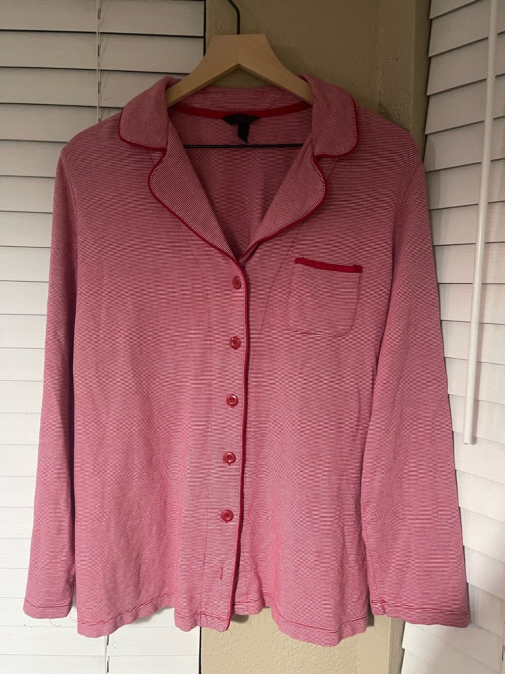 Soma Women’s Red/White Button-Front Pajama Top